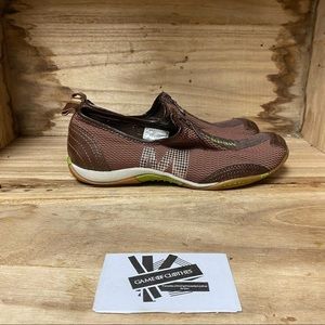 Merrell slip on zipper low top brown sneakers